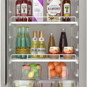 22" Wide 10.1 Cu. Ft. Commercial Beverage Merchandiser – Stainless Steel, Temp Alarm, Reversible Door