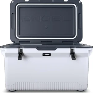 60 QT Ultra-Light Injection Molded Cooler - Ice Chest Keeps Ice up to 7 Days - Large Cooler Includes Wire Basket, Divider and Built-in Bottle Opener