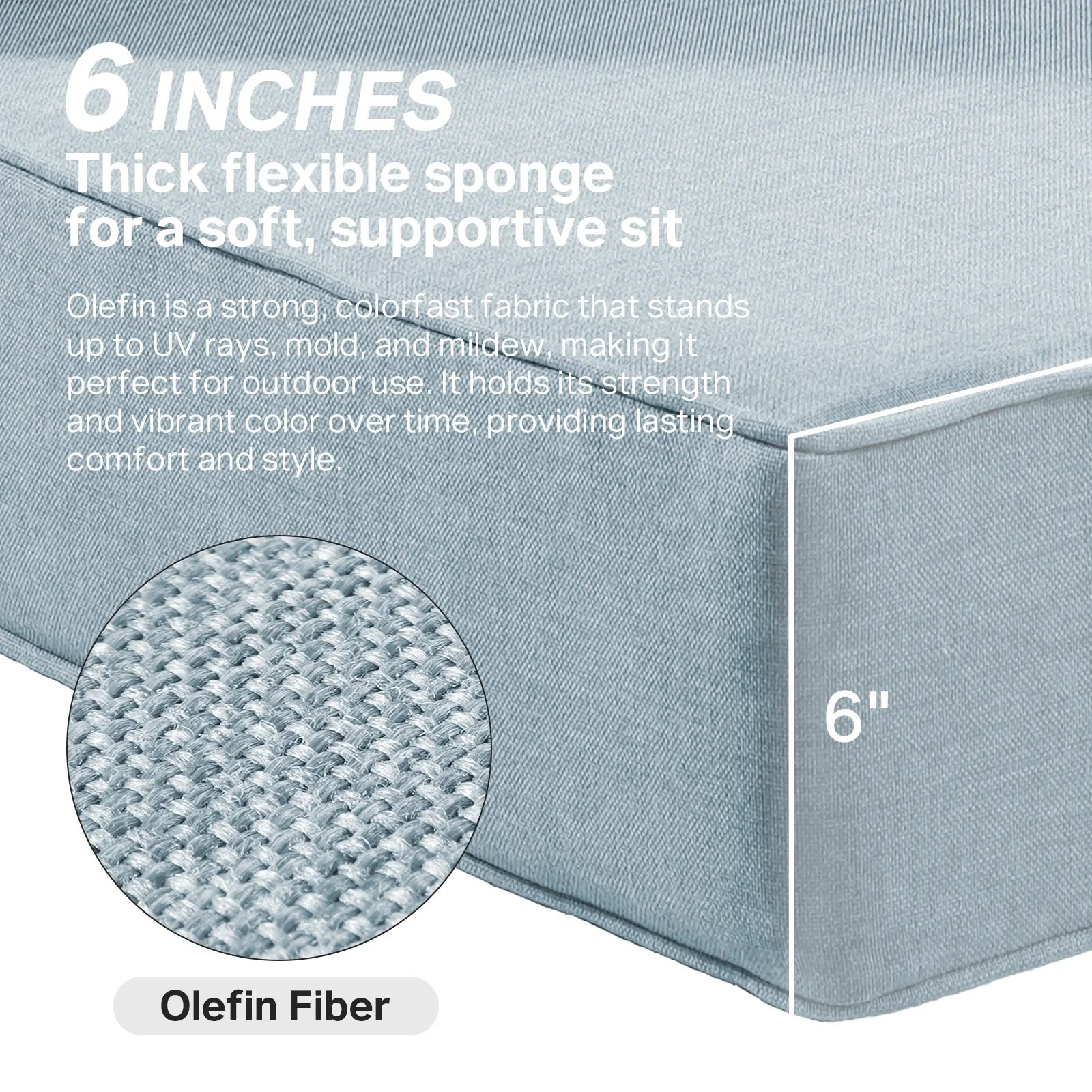 Bellefurn Outdoor Deep Seat Cushion 24 X 24 X 6 inch for Patio Furniture,Outdoor Chair Cushions Waterproof & Fade Resistant Patio Furniture Cushions for Wicker Chair, Sofa, Couch