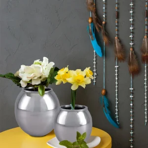 Stainless Steel Globe Shape Vase, Pack 8