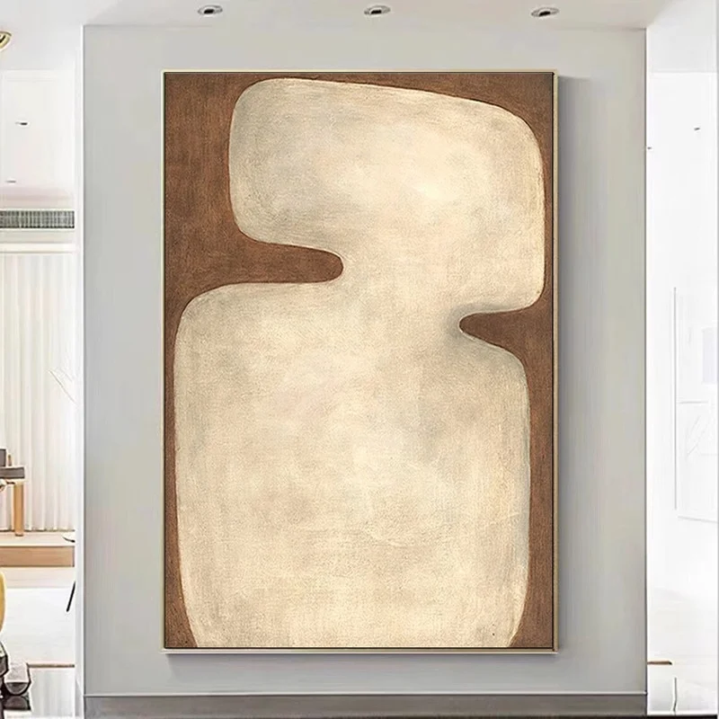 Brown Abstract Painting Wabi Sabi Wall Art Minimalist Painting Neutral Abstract Art Lare Earth Tone Modern Painting Home Decor
