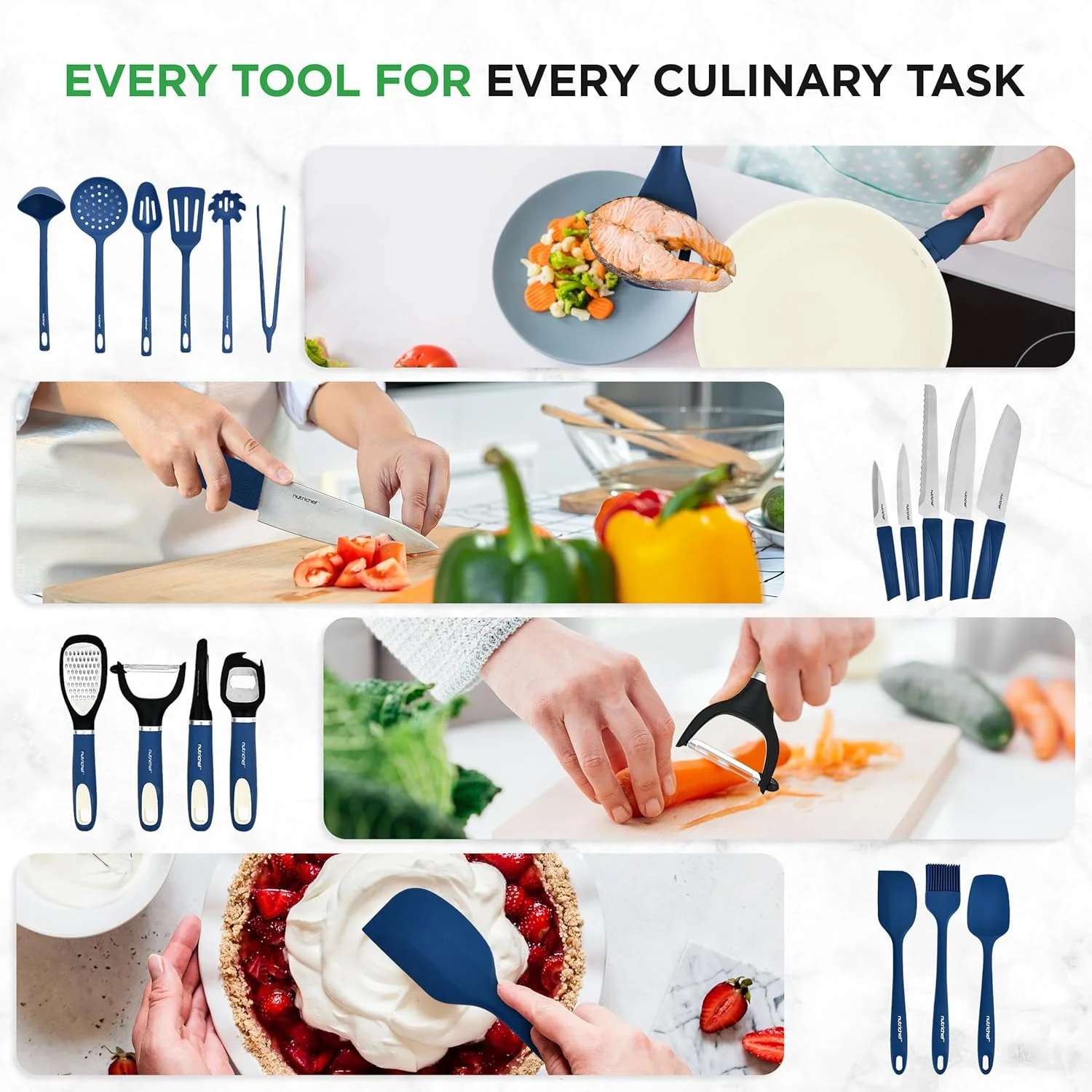 54-Piece Kitchen Cookware Set -C Complete Non-Stick Ceramic Pots and Pans Set with Utensils, Bakeware, and Knife Set, Gas, Electric & Induction Compatible, Blush Pink Kitchen Essentials
