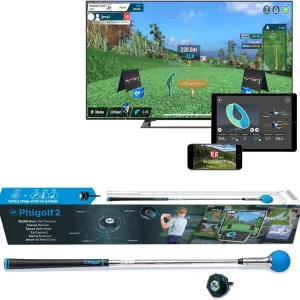 Home Golf Game Simulator: Enjoy Interactive Golf with Motion Sensor & Swing Stick for Indoor & Outdoor Fun 38,000+ Courses Worldwide, Compatible with Android, iOS, App & E6 Connect