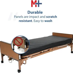 Fully electric hospital bed set, foam mattress, half side rails