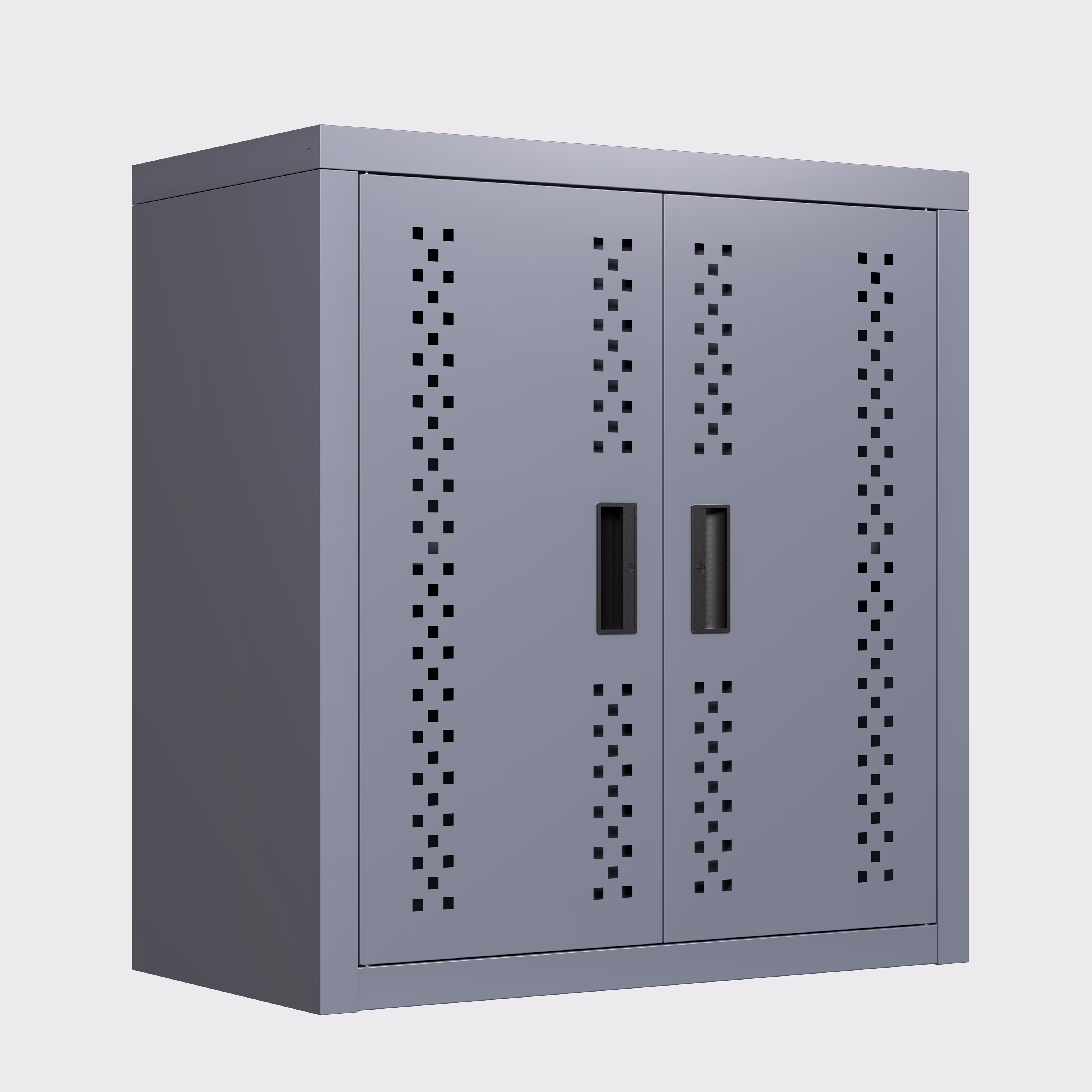 Anykoon Metal garage cabinet with double doors, wall-mounted storage cabinet Equipped with removable shelves, floating tool cabinet for basements, kitchens, and warehouses,gray
