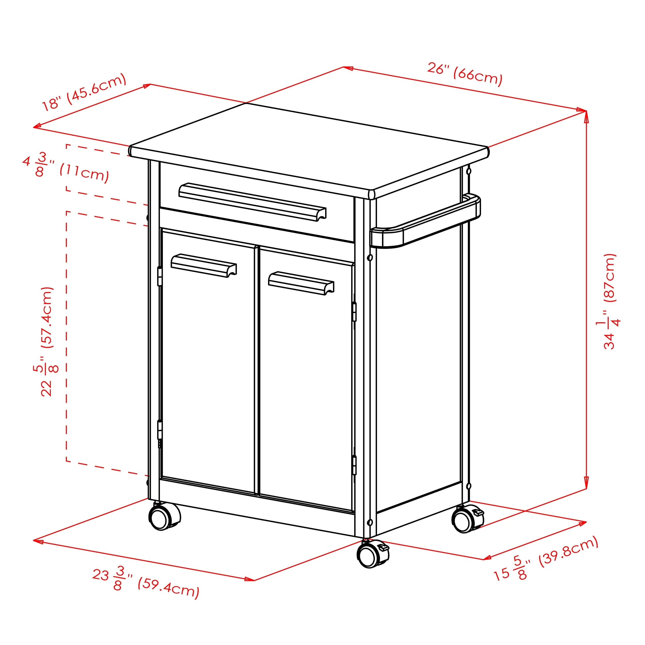 Winsome Wood Hackett Kitchen Storage Cart, Natural Finish