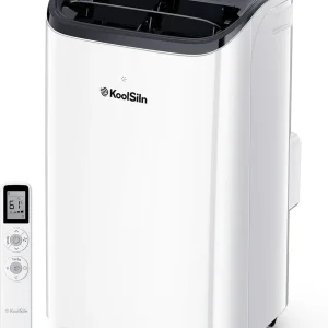 14,000 BTU Portable Air Conditioner Cools Up to 700 Sq.Ft, Auto-Evaporation Low Noise Portable AC Unit with Remote Control Fits for Large Room, Office, Garage,White