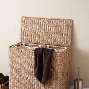 Extra large split gift basket with lining