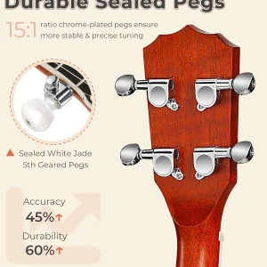 String Banjo 26 Inch MINI Travel Banjo Banjo Beginner Kit with Remo Head Open Back & Closed Solid Back with beginner Kit Comfortable Carrying Bag
