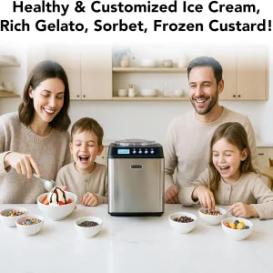 Whynter 2.1 Qt Ice Cream Maker, Built-In Compressor, Stainless Steel