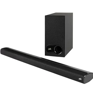 Polk Audio Signa S2 Low Profile TV Sound Bar, Works with 4K & HD TVs, Wireless Subwoofer, Includes HDMI & Optical Cables, Bluetooth Enabled, Black