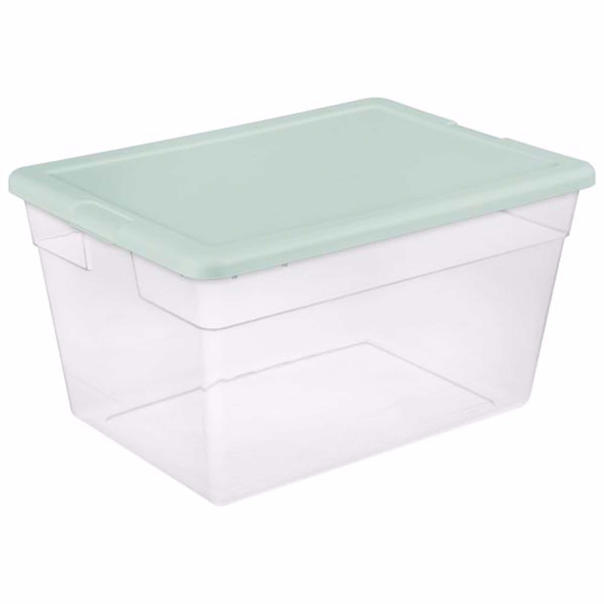 Sterilite 24 Pk Storage Tote Container, 56 Qt, Clear, Mindful Mint Lid