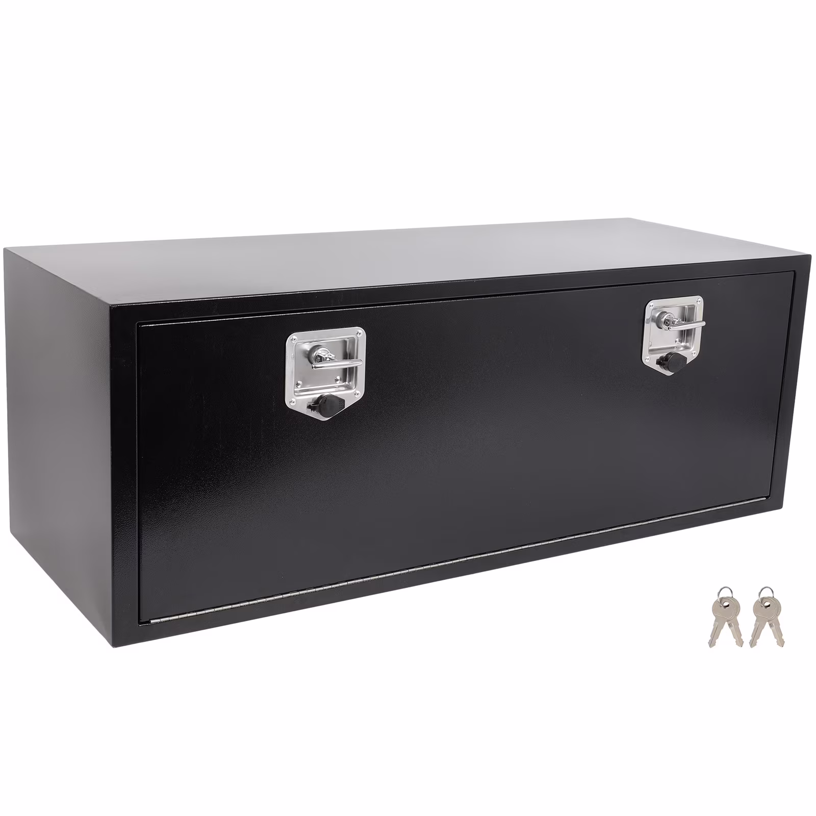 CCIYU 48 Inch Iron Truck Bed Toolboxes, Heavy Duty Truck Tool Box with Lock Keys, Storage Tool Box Chest Box Organizer for Pickup, RV, Truck Bed, Trailer, 48"x 18"x18", Black