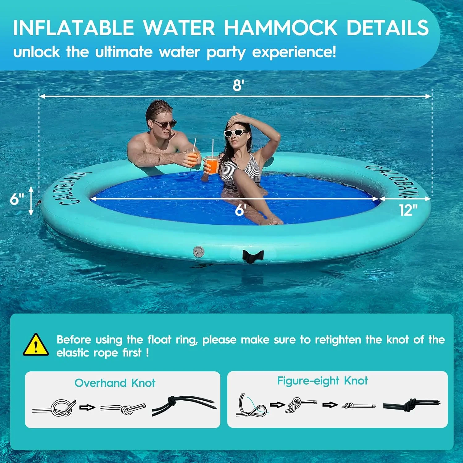 Round Floating Ring Hammock - Heavy Duty Inflatable Raft