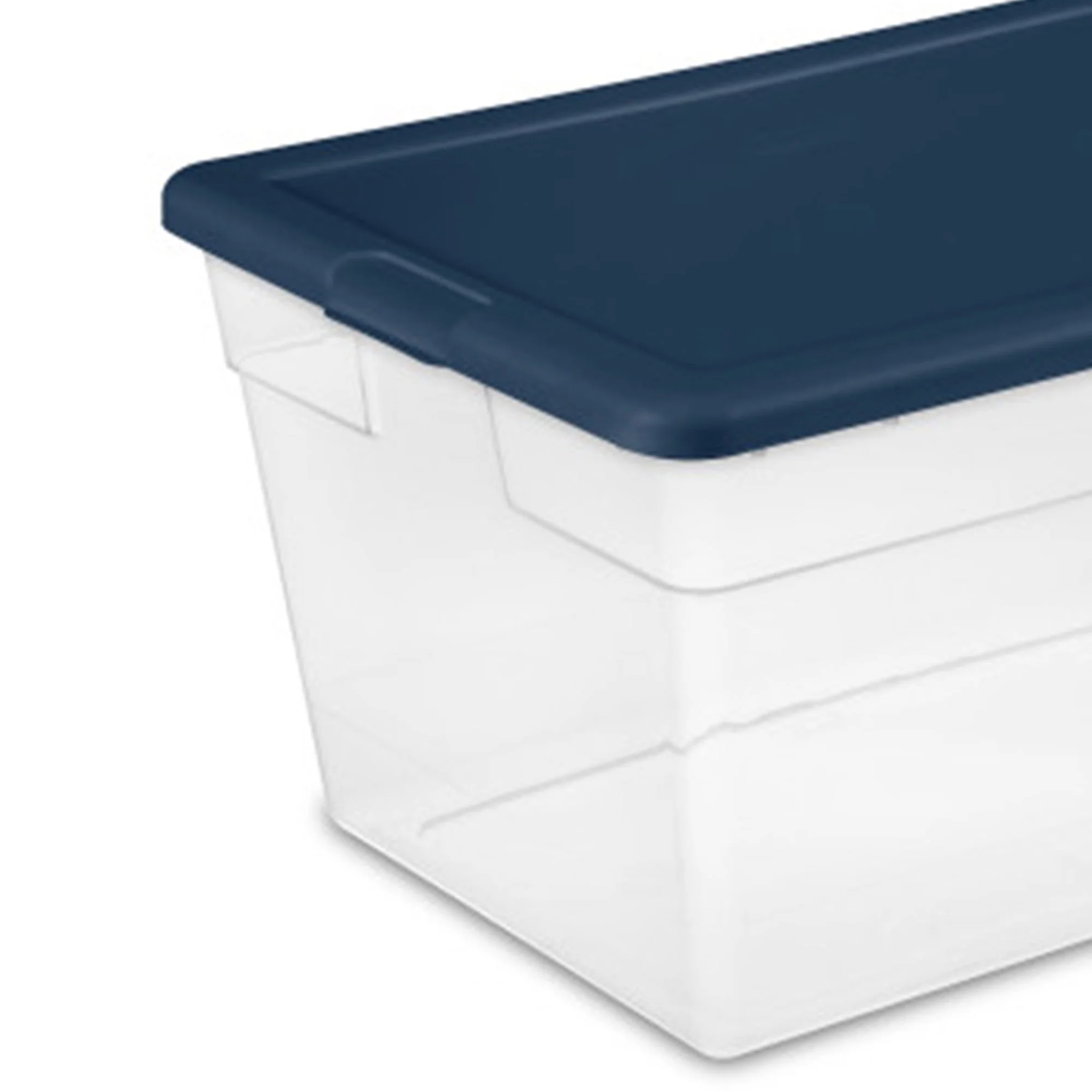 Sterilite 24 Pk Storage Tote Container, 56 Qt, Clear, Mindful Mint Lid