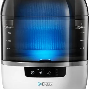 Bedroom Evaporative Humidifier, Humidifier and Air Purifier in One, with HOCL Generator, Mildew Remover, Pet Smoking Odor Eliminator, 538 Square Feet, Blue