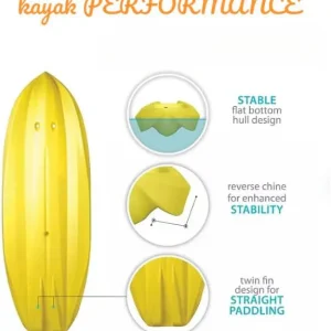 The Wave 6' Youth Kayak with Paddle. Designed for Stability and Safety, It's The Perfect Choice for Young Paddlers Ready to Conquer The Water
