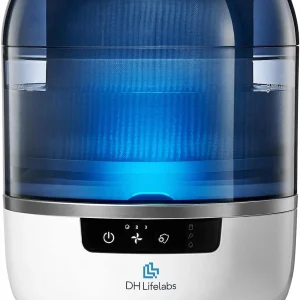 Bedroom Evaporative Humidifier, Humidifier and Air Purifier in One, with HOCL Generator, Mildew Remover, Pet Smoking Odor Eliminator, 538 Square Feet, Blue