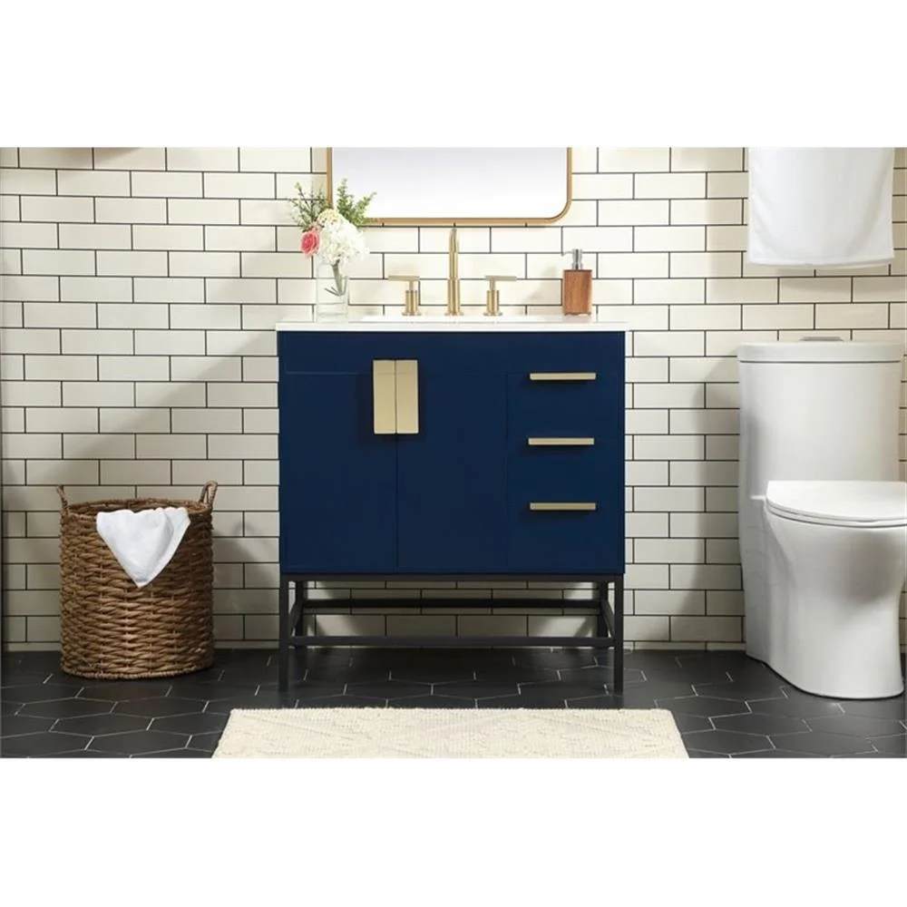 Elegant Kitchen and Bath 32 Inch Single Bathroom Vanity In Green