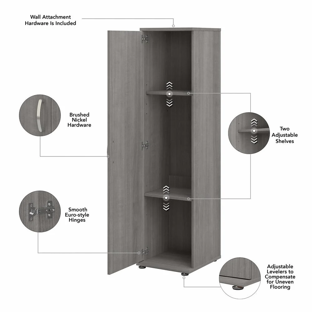 Universal Narrow Clothing Storage Cabinet in Platinum Gray - Engineered Wood
