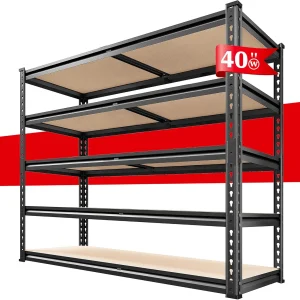 HXYHJ 40" W Garage Shelving Heavy Duty 2000LBS Storage Shelves Heavy Duty Adjustable Metal Shelves 4 Tier Metal Shelving for Closet Pantry, 40" W*20''D*60''H