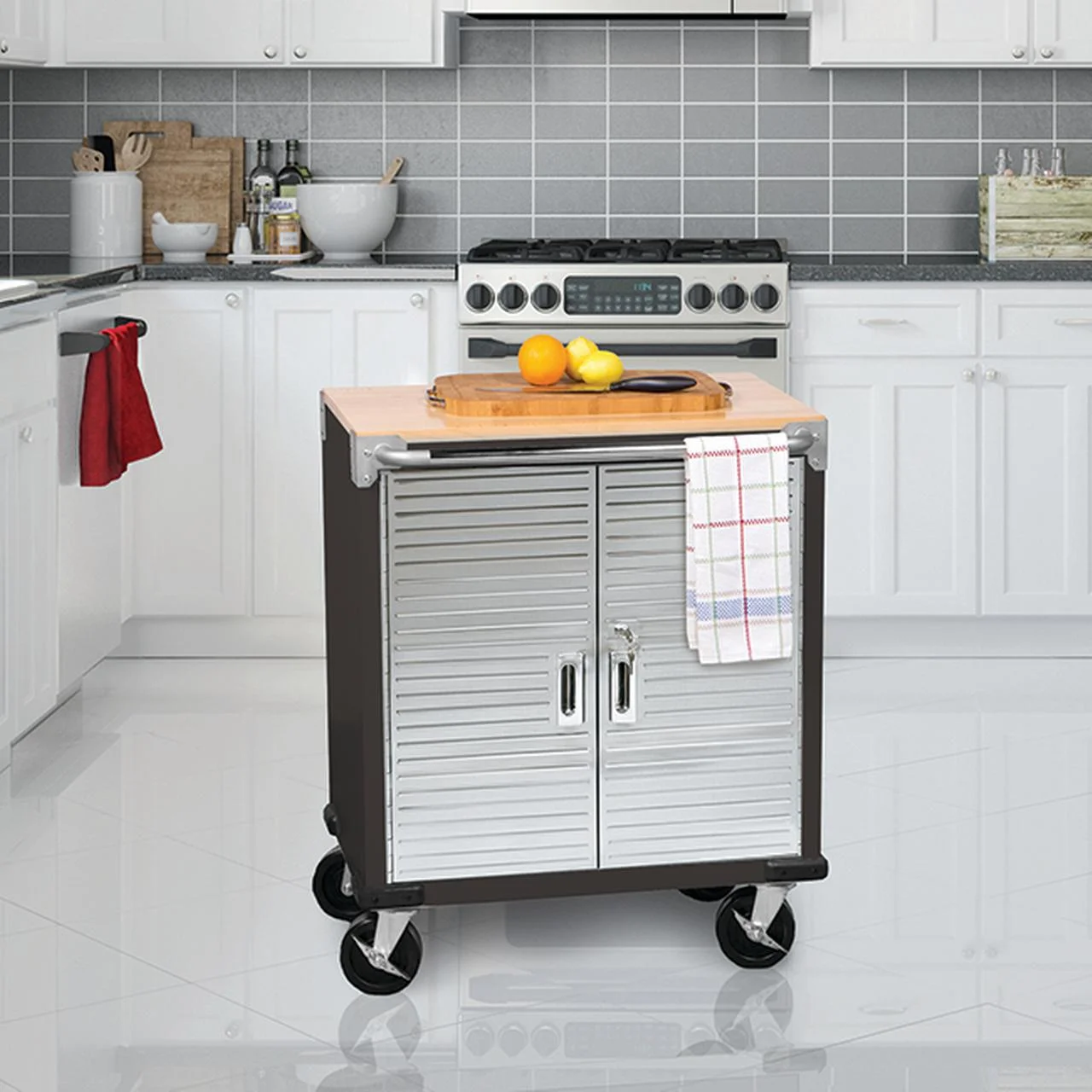 Seville Classics UltraHD 2-Door Rolling Cabinet