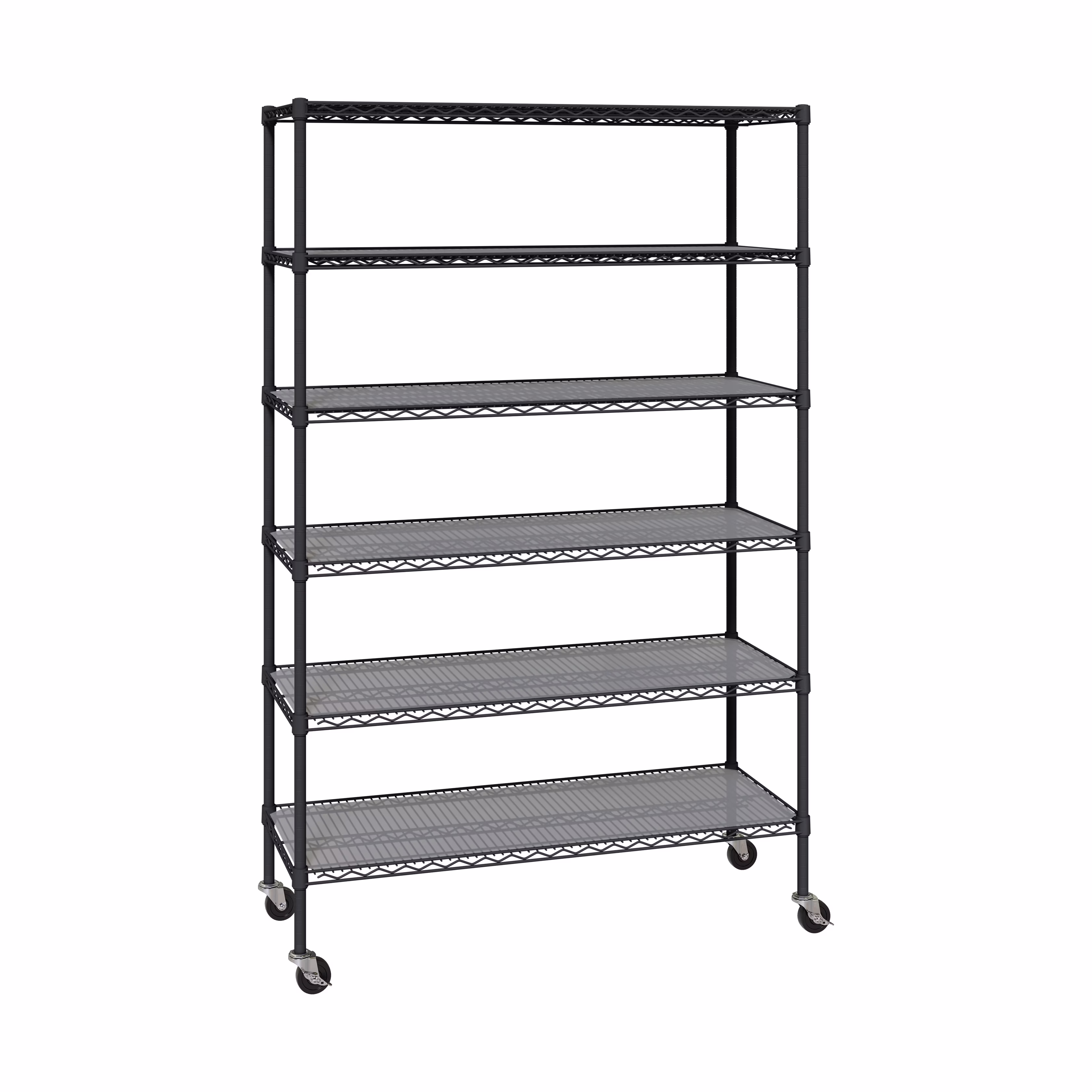 Seville Classics Solid Steel Wire Shelving Storage Unit Adjustable Shelves Organizer Rack, for Home, Kitchen, Office, Garage, Bedroom, Closet, Graphite, 6-Tier, 48" W x 18" D x 75.5- H