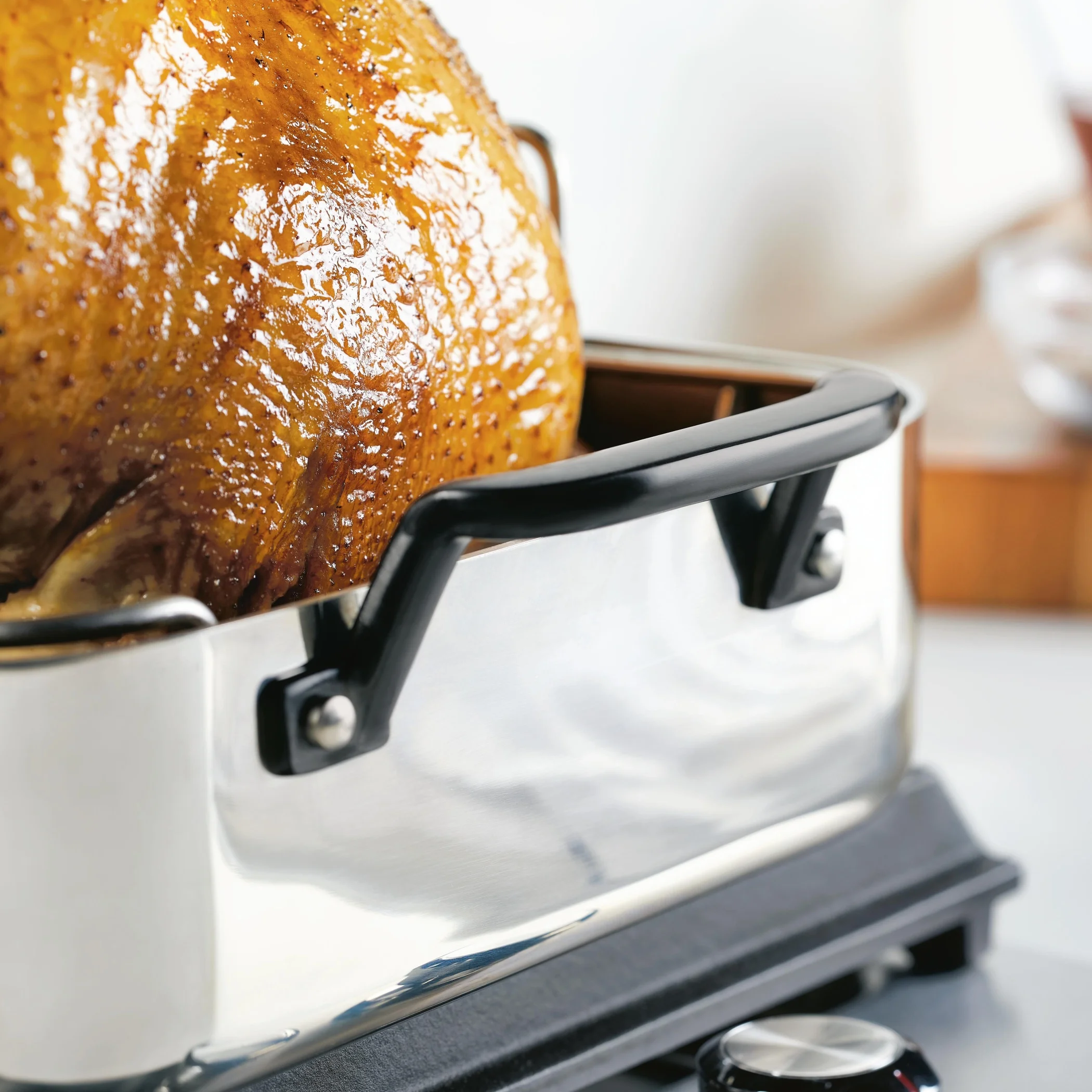 KitchenAid 5-Ply Clad 15x11.5 Inch Stainless Steel Roaster with Removable Rack, Induction Compatible, Metal Utensil, Broiler and Oven Safe to 500-F, Polished Stainless Steel