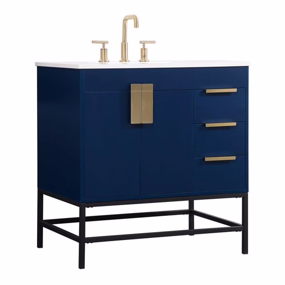 Elegant Kitchen and Bath 32 Inch Single Bathroom Vanity In Green