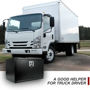 Comfor 26.5 x 12 x 11.8 inch Trailer Tongue Box with Handled-Lock Black Steel Heavy Duty Underbody Truck Box Truck Storage Organizer for Pick Up, Trailer