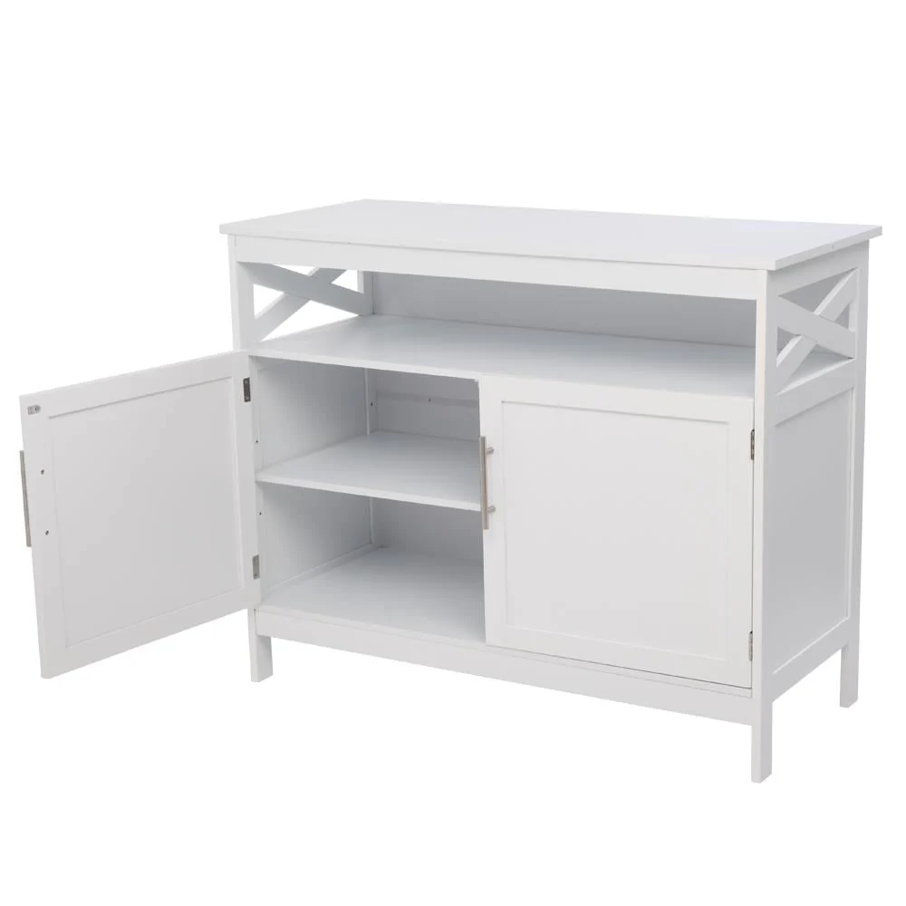 Ktaxon Kitchen Storage Sideboard Dining Buffet Server Cabinet Cupboard, Free Standing Storage Chest Cabinets and Shelf,White