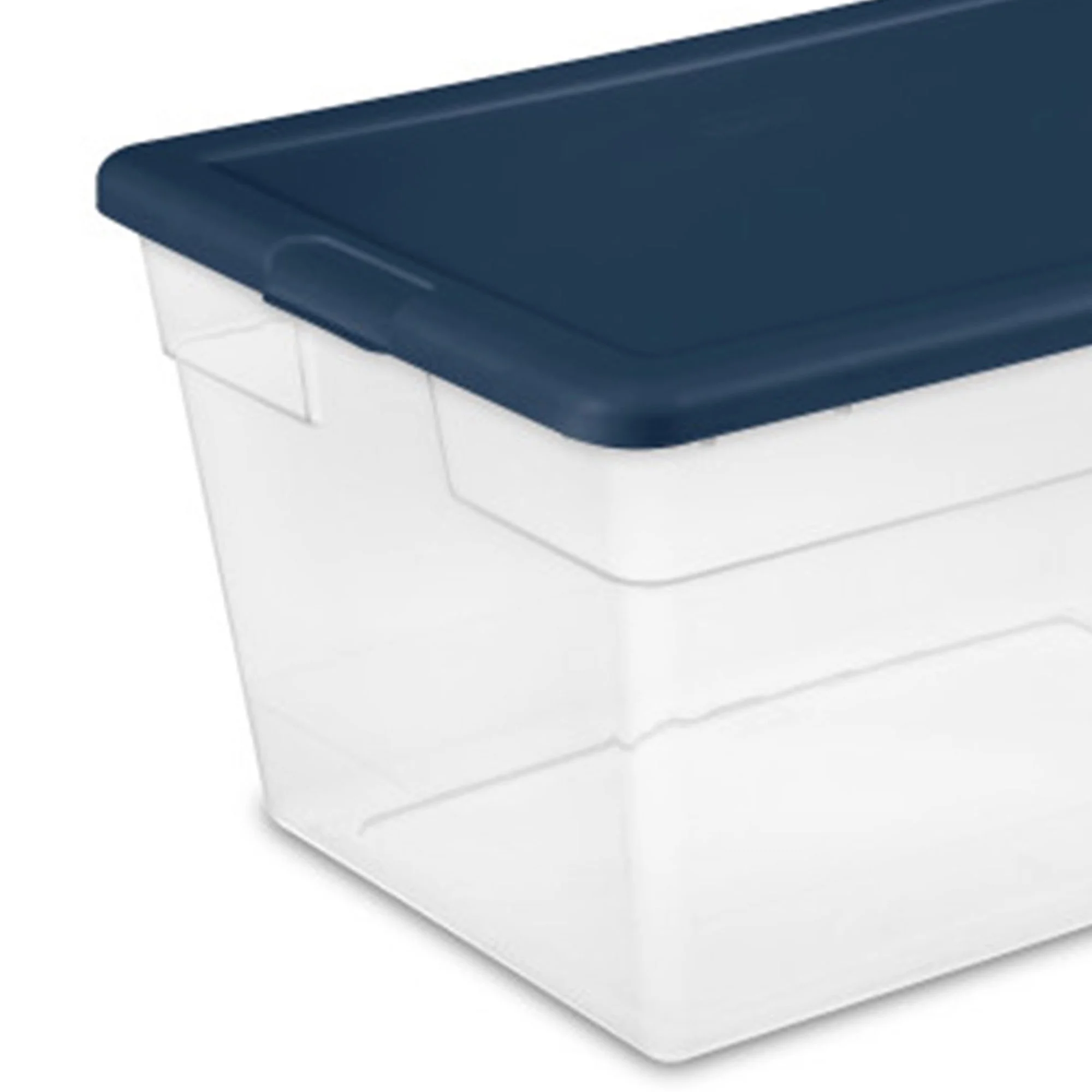 Sterilite 24 Pk Storage Tote Container, 56 Qt, Clear, Mindful Mint Lid