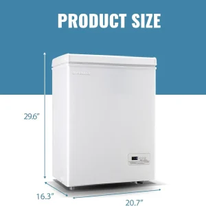 Chest Freezer 5.0Cubic Feet Deep Freezer Freestanding Freezers with 2 Removable Stainless Steel Basket, Mini Freezer Top Open Door Compact Freezer with Electronic Control 41℉ to -15℉BLACK