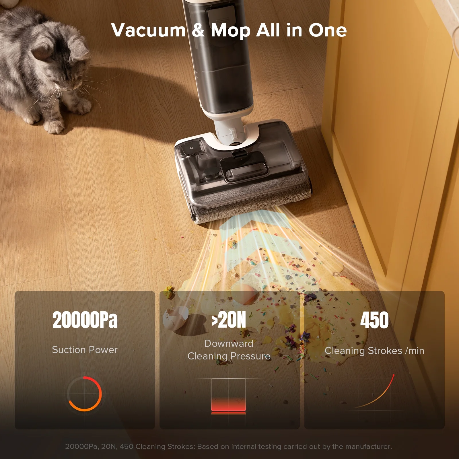 Roborock F25 GT Vacuum Mop All in One, Wet Dry Vacuum Cleaner Cordless, 20000Pa Floor Cleaner Machine for Tile Hardwood Wood Vinyl Floor, Edge to Edge Self Cleaning Electric Mop with 180- Lie-Flat