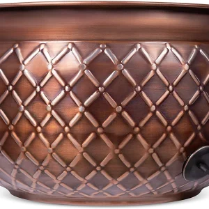 BirdRock Home Decorative Water Hose Pot - Copper - Drainage Hole - Group
