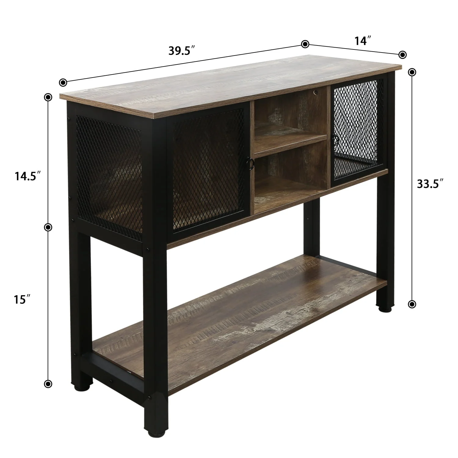 EXCITED WORK 39.5" Brown Wine Cabinets,Buffet Sideboard with Storage Shelves, Kitchen Storage Cabinets, Bar Cabinets