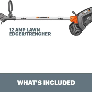 WORX WG896 12 Amp 7.5 Inch Electric Lawn Edger & Trencher, Orange and Black