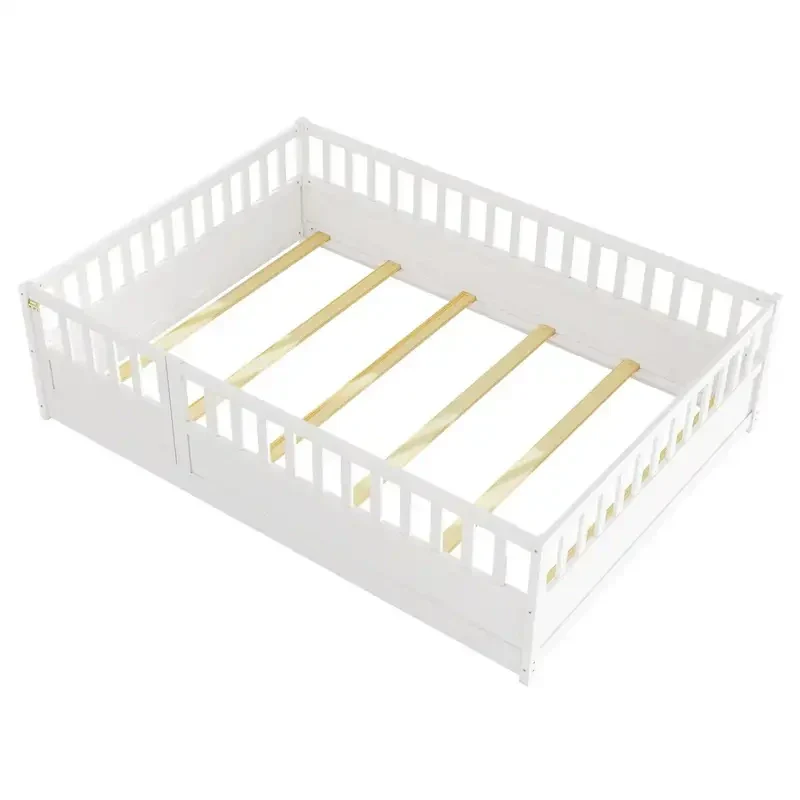 Montessori wooden children's floor bed with Support slat