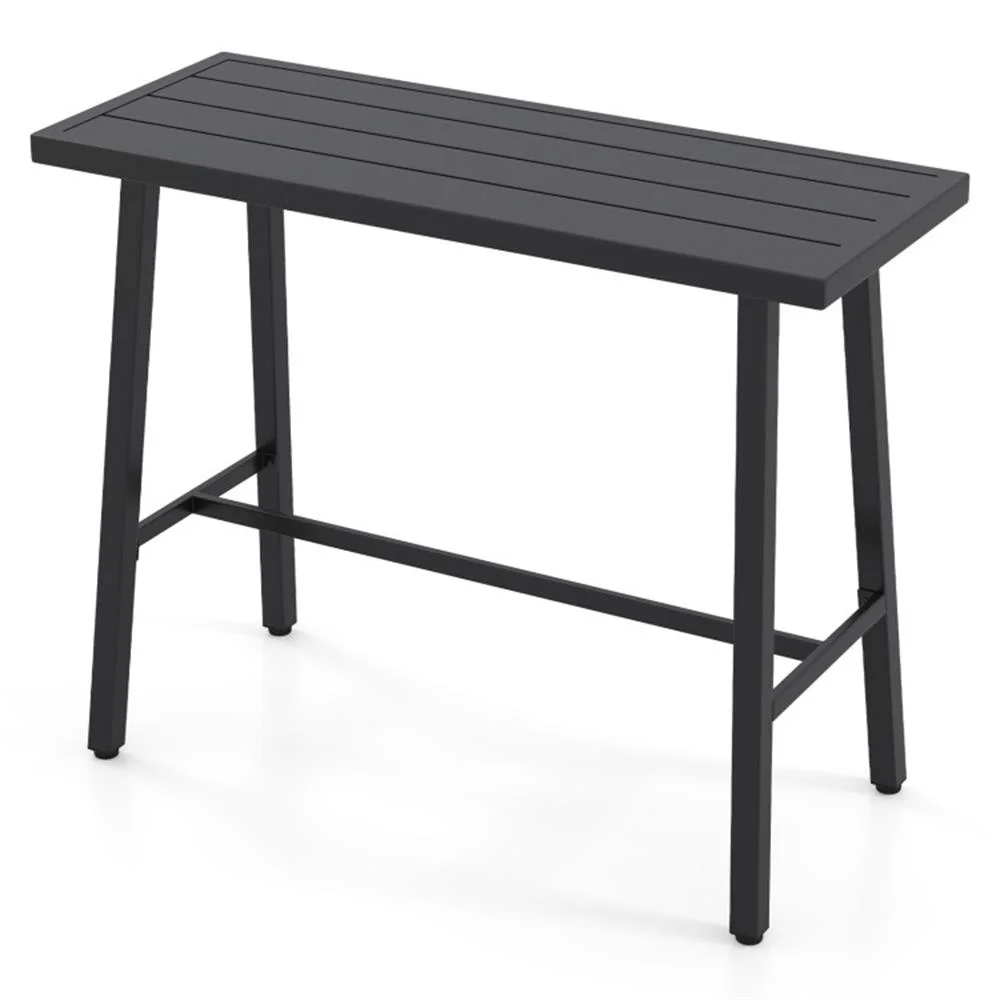 Spaco 36 Inches Patio Counter Height Bar Table with Adjustable Foot Pads, Deck Furniture, Outdoor Patio Furniture-Black