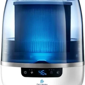 Bedroom Evaporative Humidifier, Humidifier and Air Purifier in One, with HOCL Generator, Mildew Remover, Pet Smoking Odor Eliminator, 538 Square Feet, Blue