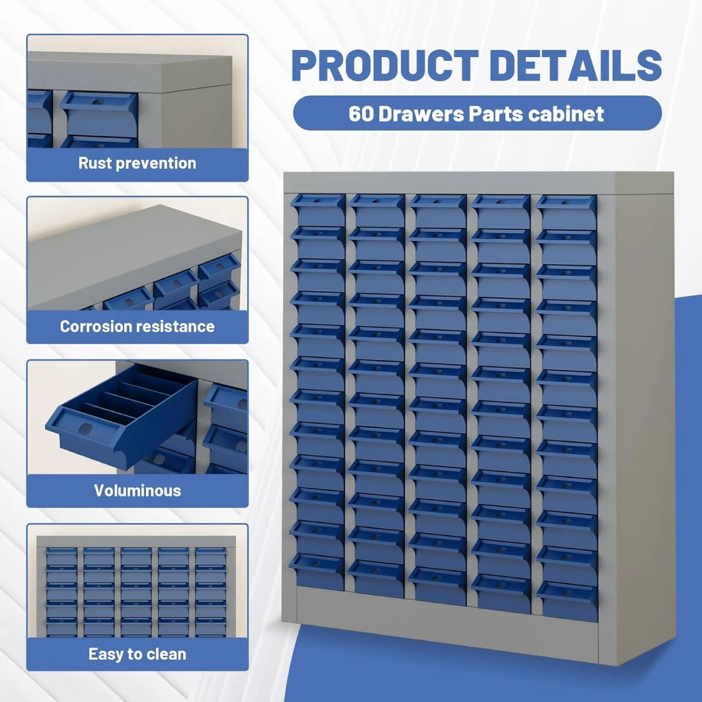 Reykilor 100 Drawers Small Parts Cabinet Bolt and Nut Tool Storage Cabinet Hardware Organizer Electronic Component Sorting Storage