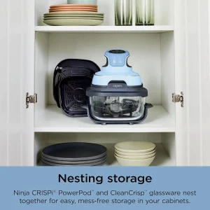 Ninja Crispi 4-in-1 Portable Glass Air Fryer Cooking System, 1500W, 4QT & 6-Cup TempWare Glass Containers with Storage Lids, Microwave, Freezer & Dishwasher Safe