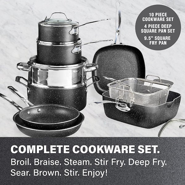 20-Piece Aluminum Ultra-Durable Non-Stick Diamond Infused Cookware and Bakeware Set