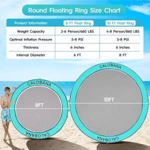 Round Floating Ring Hammock - Heavy Duty Inflatable Raft