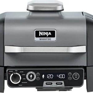 Ninja Woodfire Electric BBQ & Smoker with Air Fryer, Portable Outdoor Grill, Cool Grey