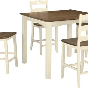 Signature Design by Ashley Bridson 5 Piece Dining Room Set Includes Table 4 Ladderback Barstools