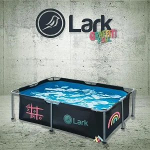 Lark 6' ft x 4' ft x 16.5" inches Above Ground Metal Frame Pool Puncture-Resistant 3-Ply Vinyl & Mesh Materials Quick Setup Patio Backyard - No Pump Included