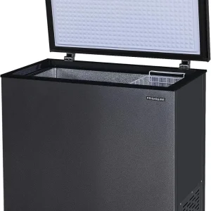 Frigidaire chest freezer (7 cubic feet), granita finish, adjustable thermostat, easy defrost function, removable basket