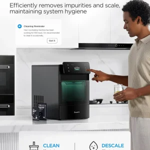 GoveeLife Smart Nugget Ice Maker Pro, 60lbs Daily, 6-Minute First Ice, 40dB Ultra-Quiet with AI NoiseGuard, App & Voice Control, Self-Clean, 3.5lbs Basket & Dual Water Tanks, for Home Kitchen, Party