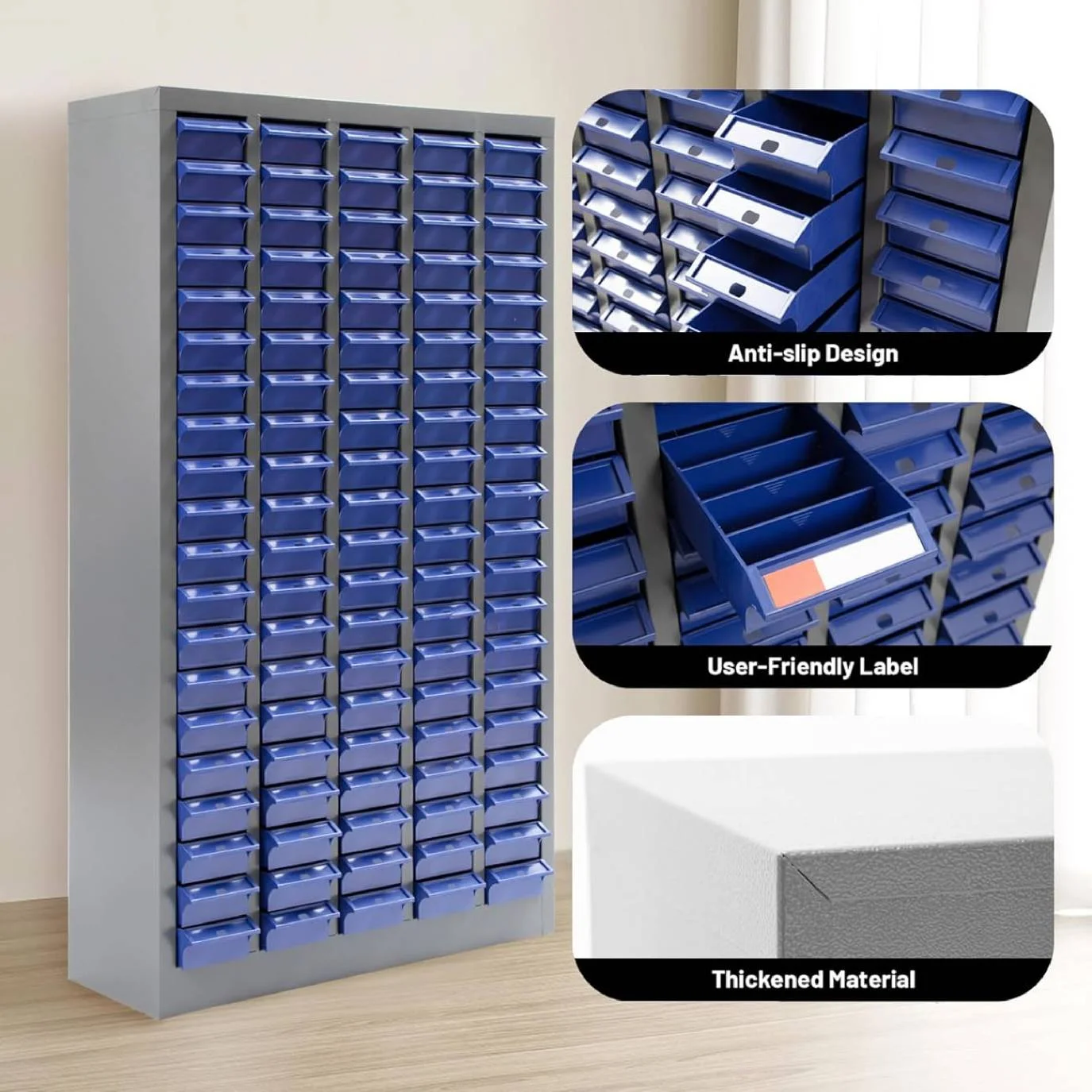 Reykilor 100 Drawers Small Parts Cabinet Bolt and Nut Tool Storage Cabinet Hardware Organizer Electronic Component Sorting Storage